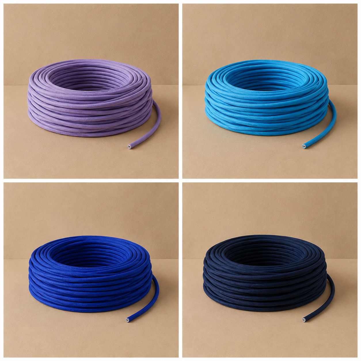 Blue fabric cable